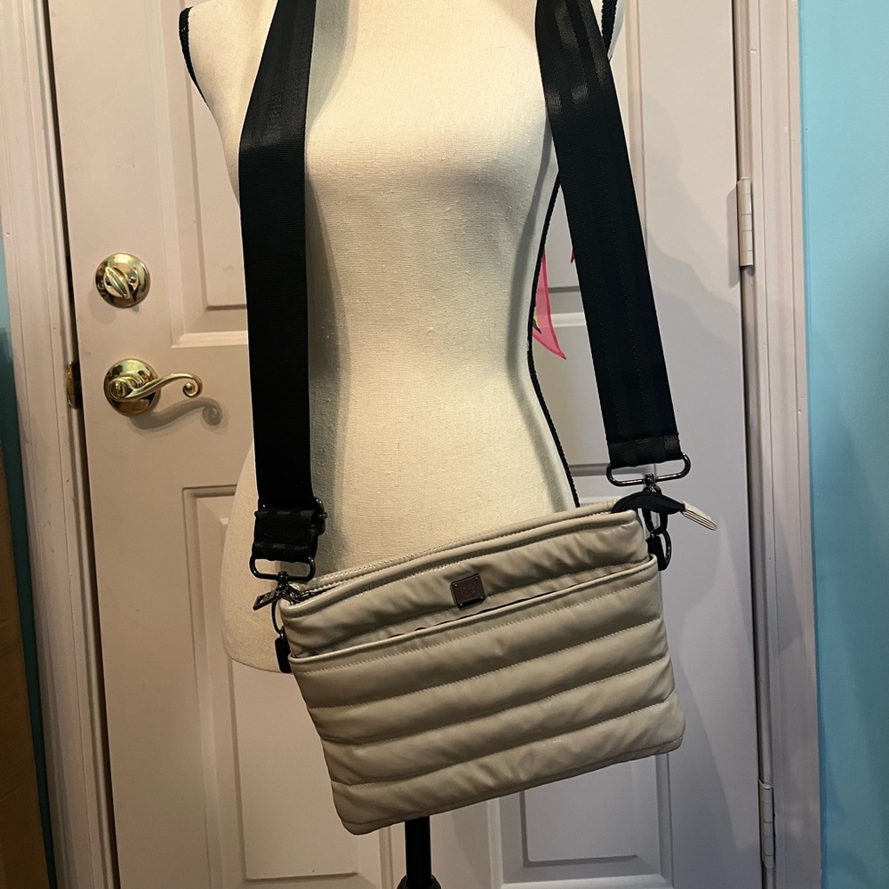 Cream and black crossbody